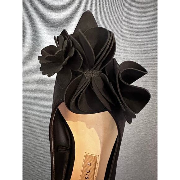 Zara Black Kitten Heel Pop Up Floral Design Women's 36 - Picture 10 of 11